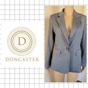 DONCASTER GREY TAILORED BLAZER 1 BUTTON FASTEN SZ 6